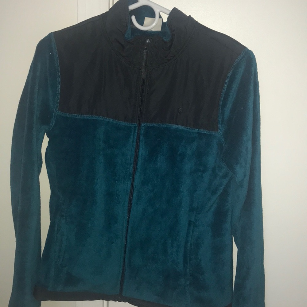 Zip-up fleece.